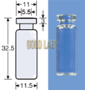 VIAL S/R N11-1 INCOLOR 11,6X32,5MM 1,5ML C/100PC