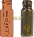 VIAL C/R N9 AMBAR C/INSERT 11,6X32MM 0,2ML C/100PC