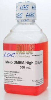 MEIO DME-LOW GLUCOSE [1,0 G/L], C/ PIRUVATO SODIO E VERMELHO DE FENOL - 500 ML